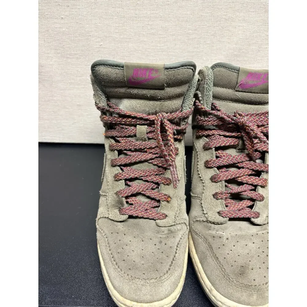 Nike Dunk 2012 Sky Hi Wedges Suede Olive Sneakers Women’s US9.5 528899-200